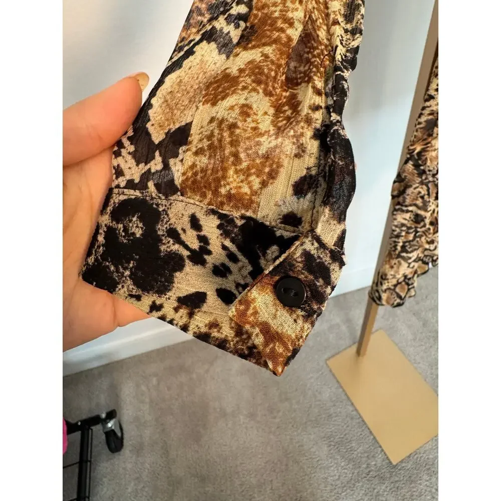 ba&sh | Rackel Ruched Snake-Print Georgette Mini Dress - Picture 7 of 12